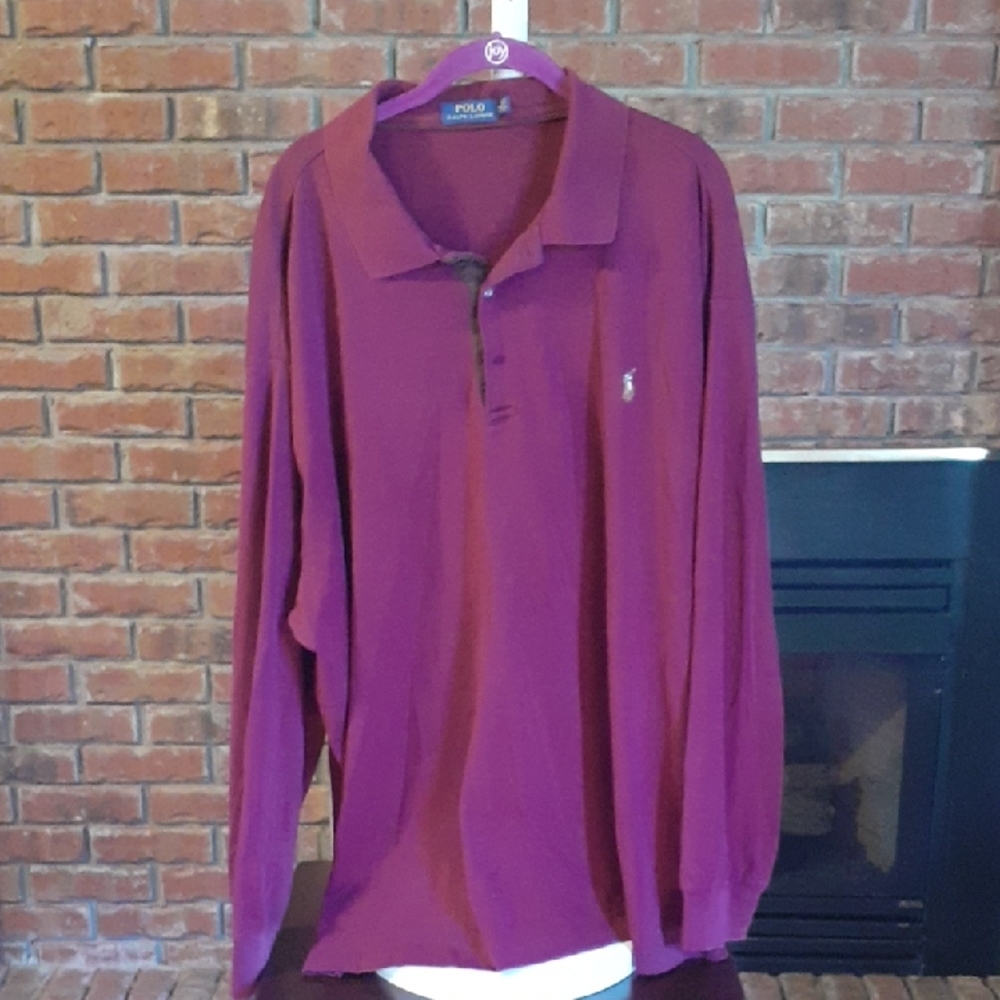 Polo by Ralph Lauren Men's Purple Long Sleeve Shirt